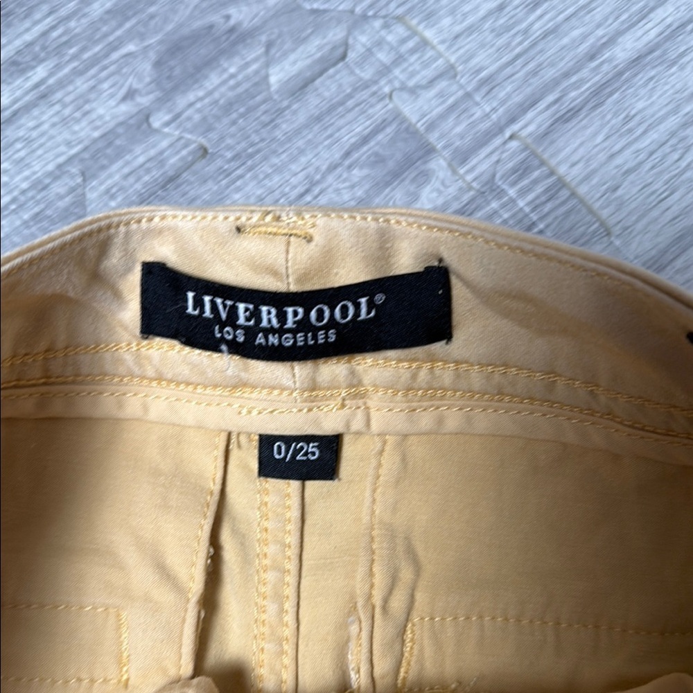 Liverpool Women's Mustard Gold Colored Shorts Size 0/25 - Picture 3 of 6